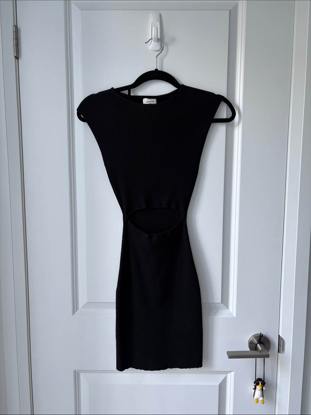Wilfred Free Black Cut Out Knit Mini Dress